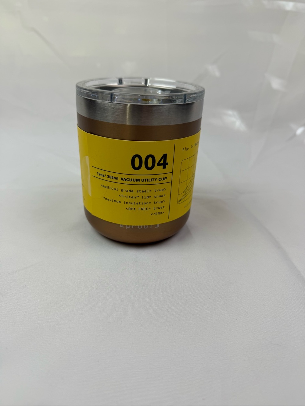 004 Vacuum Utility Cup - Brown with Yellow Label
